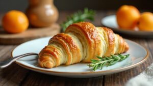 Croissants mit Aprikosen und Rosmarin