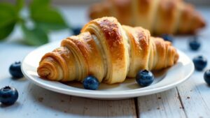 Croissants mit Blaubeeren und Frischkäse