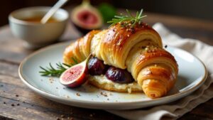 Croissants mit Feigen und Ziegenkäse