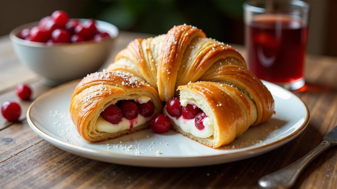 Croissants mit Frischkäse und Johannisbeeren