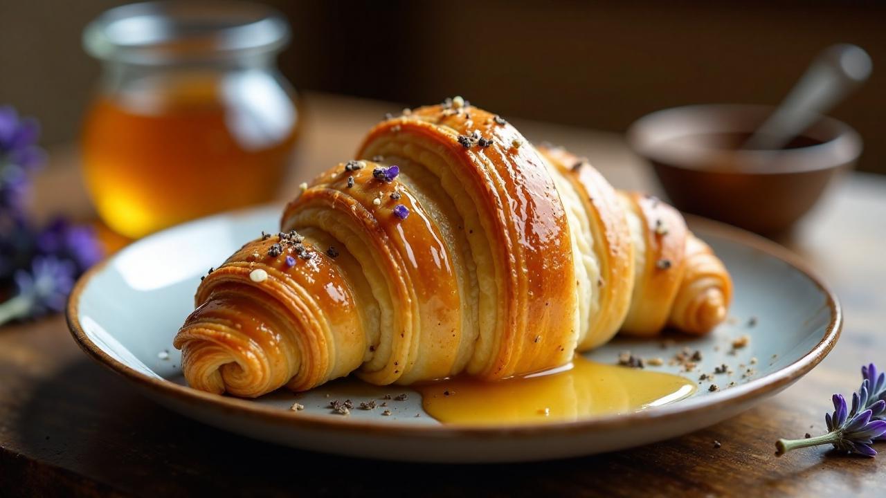 Croissants mit Honig und Lavendel