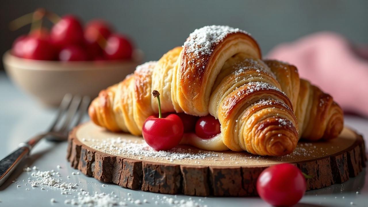 Croissants mit Kirschfüllung