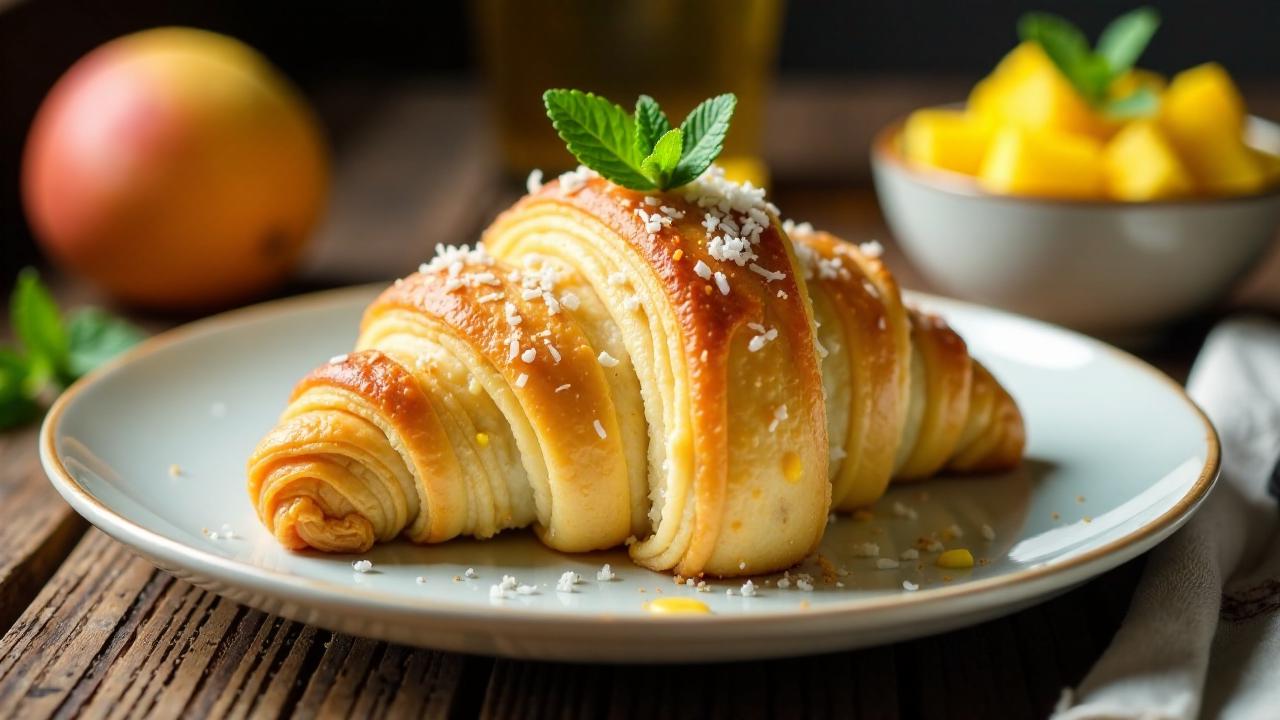 Croissants mit Mango und Kokos