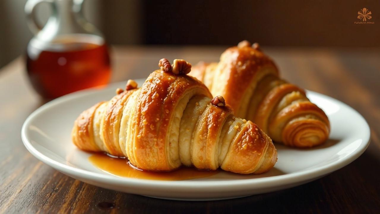 Croissants mit Pekannuss und Ahornsirup