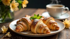 Croissants mit Vanille und Mandelmilch