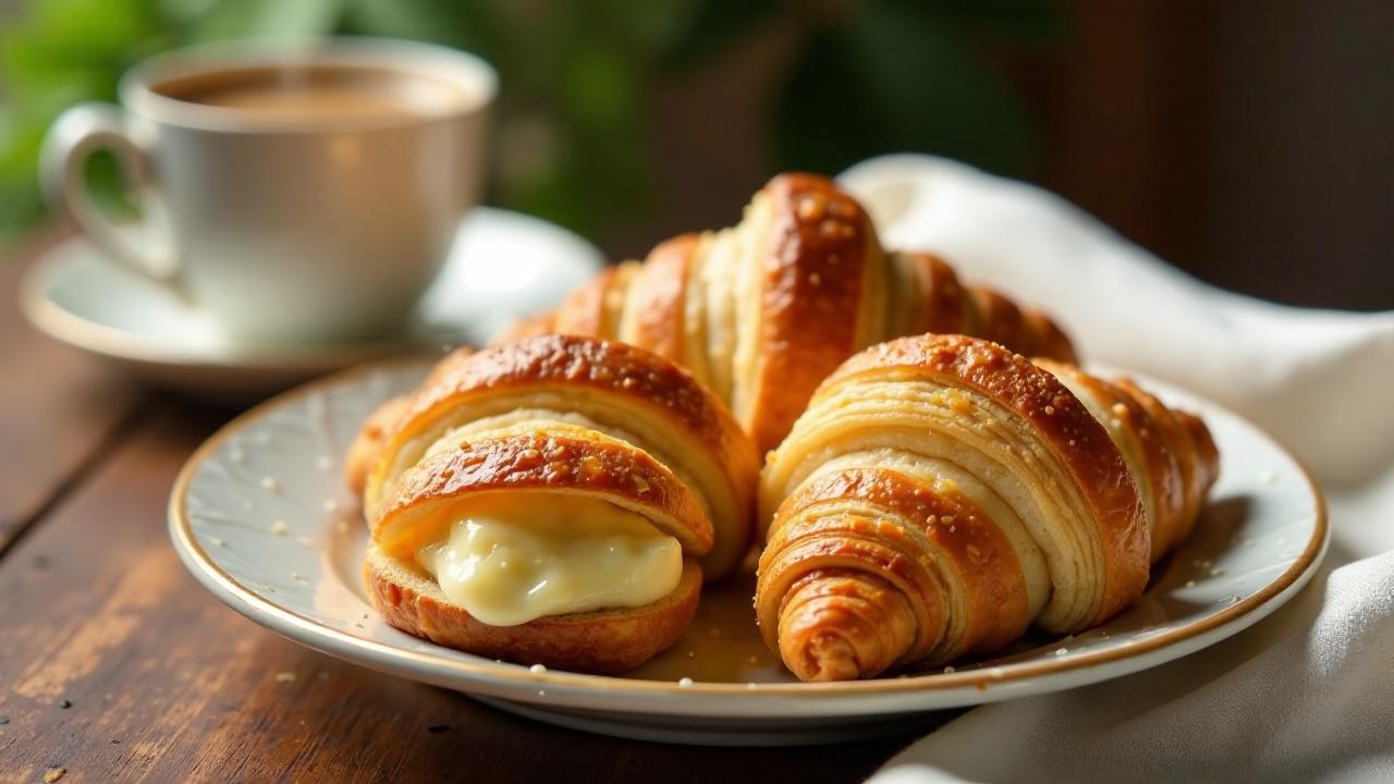 Croissants mit Ziegenkäse und Honig