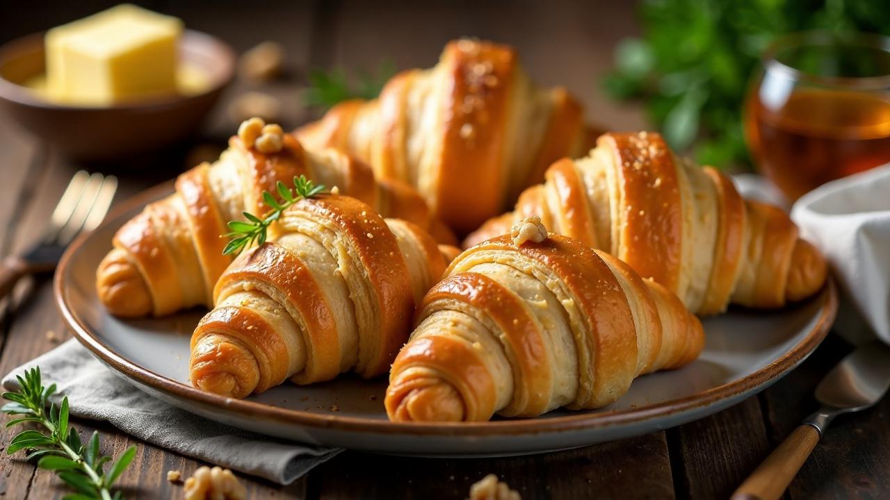 Croissants mit Ziegenkäse und Walnüssen