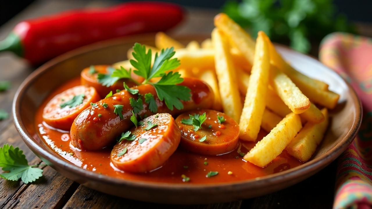 Currywurst nach mexikanischer Art mit Fajitas-Pommes