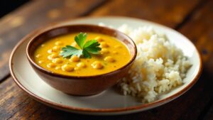 Dal Bhat (Linsensuppe und Reis)