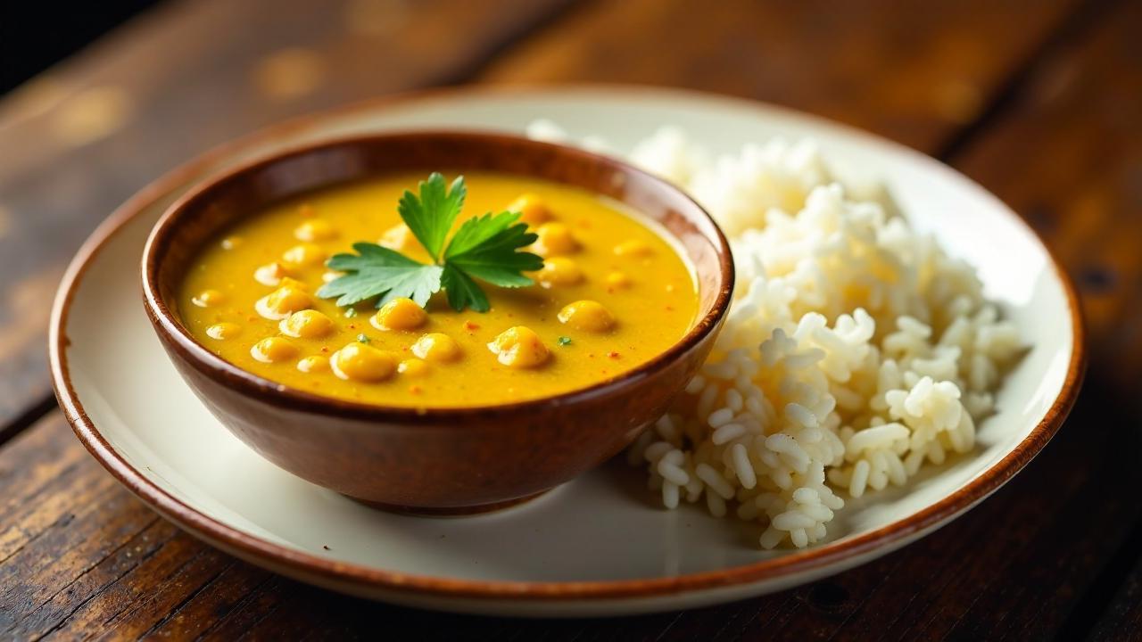 Dal Bhat (Linsensuppe und Reis)