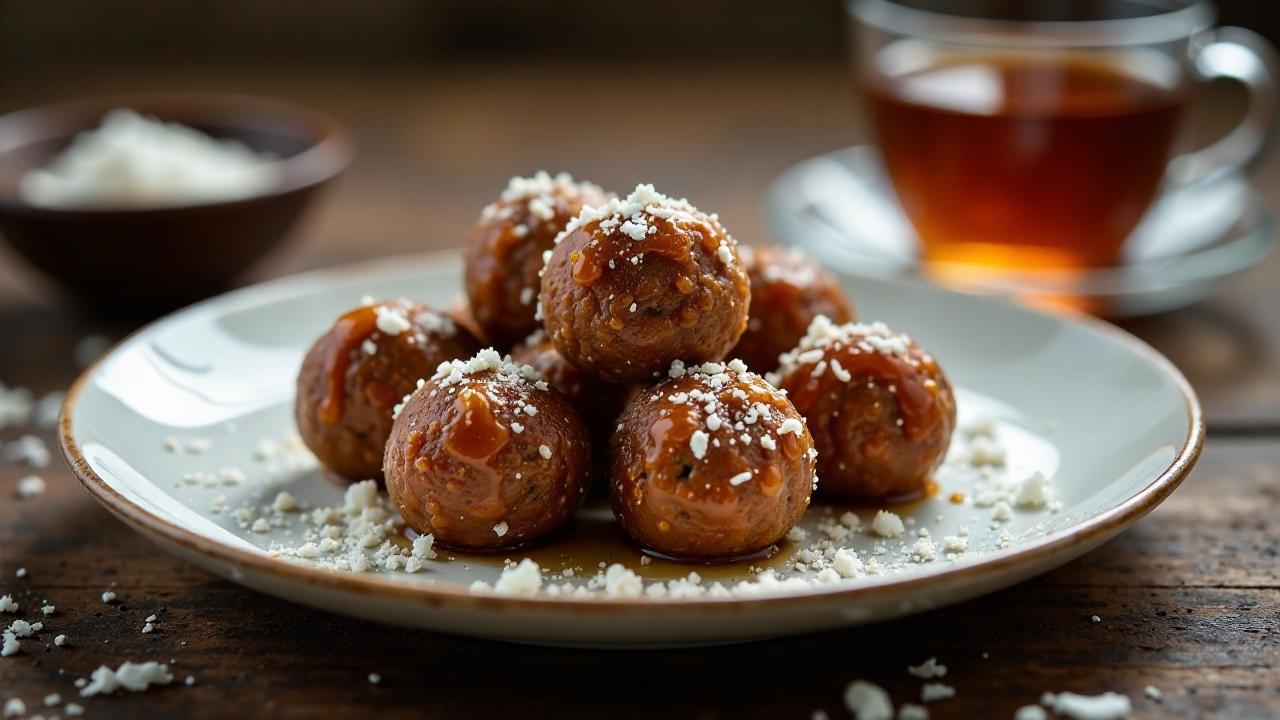 Dattelbällchen mit Honig