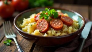 Debreciner Wurst mit Sauerkraut