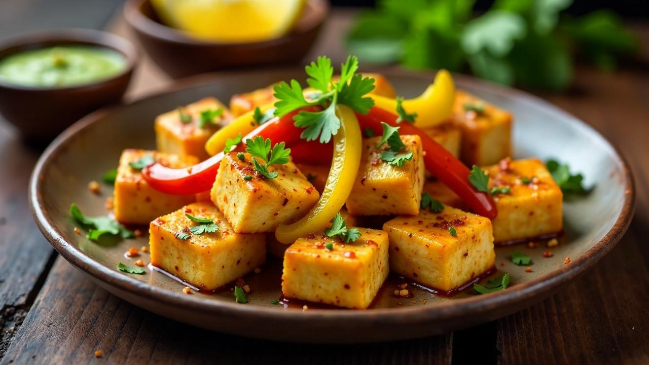 Delhi Chilli Paneer Chaat – Gewürzter Paneerkäse mit Paprika