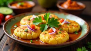 Delhi Fried Idli Chaat – Frittierte Idlis mit würziger Soße