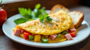 Denver Omelette – Omelett mit Schinken, Paprika und Zwiebeln.