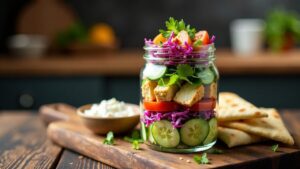 Döner-Salat im Glas