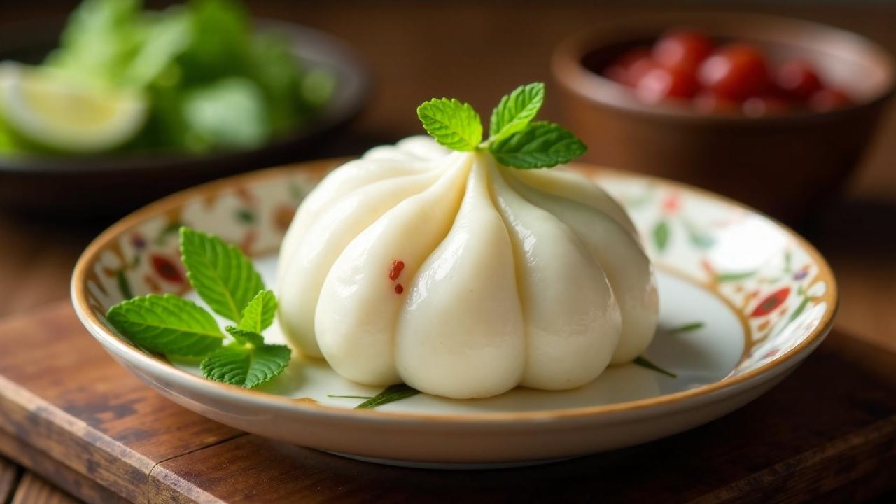 Dou Sha Bao (Gedämpfte Brötchen mit roter Bohnenpaste)