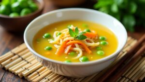 Dreifarbiger Egg-Drop-Suppe