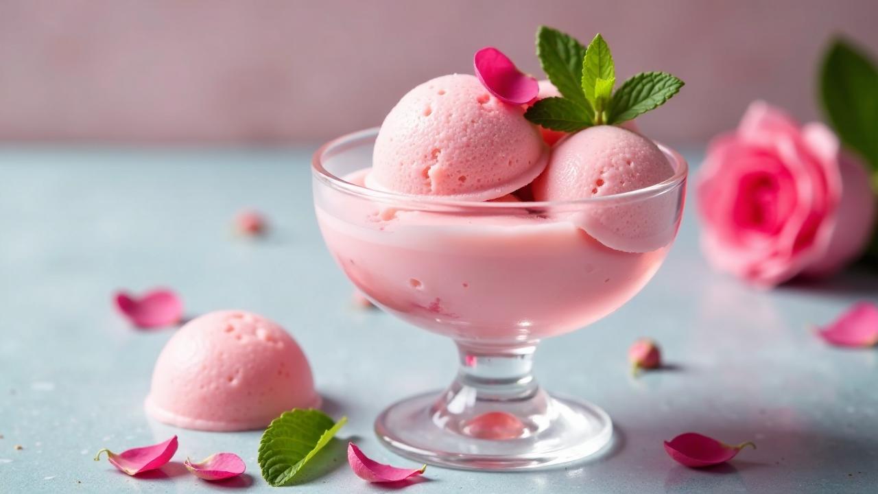 Duftendes Rosenwasser Sorbet