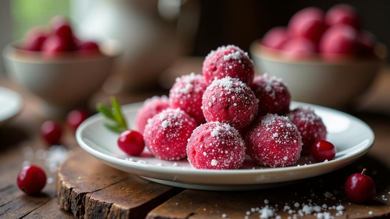 Dzērveņu konfektes: Cranberry-Bonbons