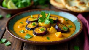 Eggplant in Coconut Gravy