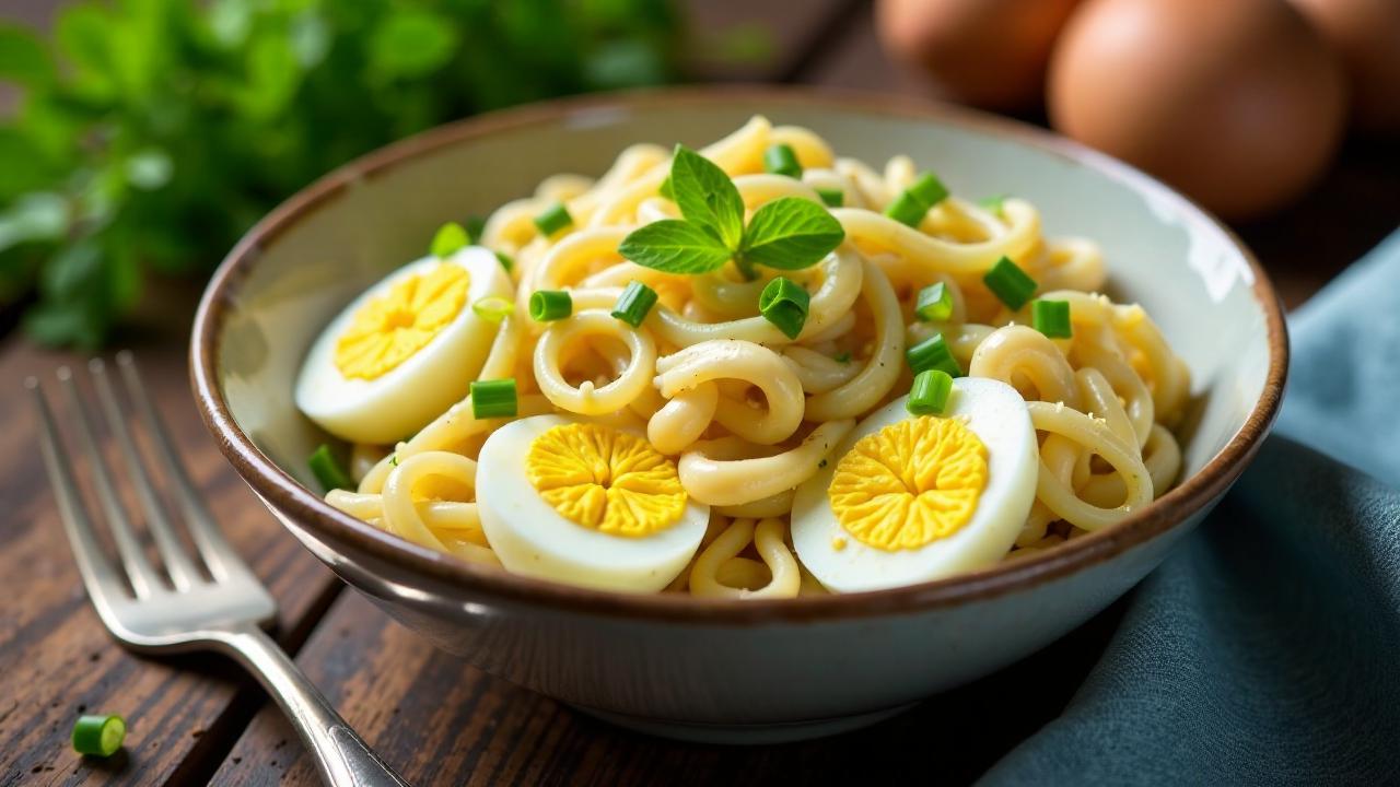 Eiersalat-Nudelsalat mit Schnittlauch