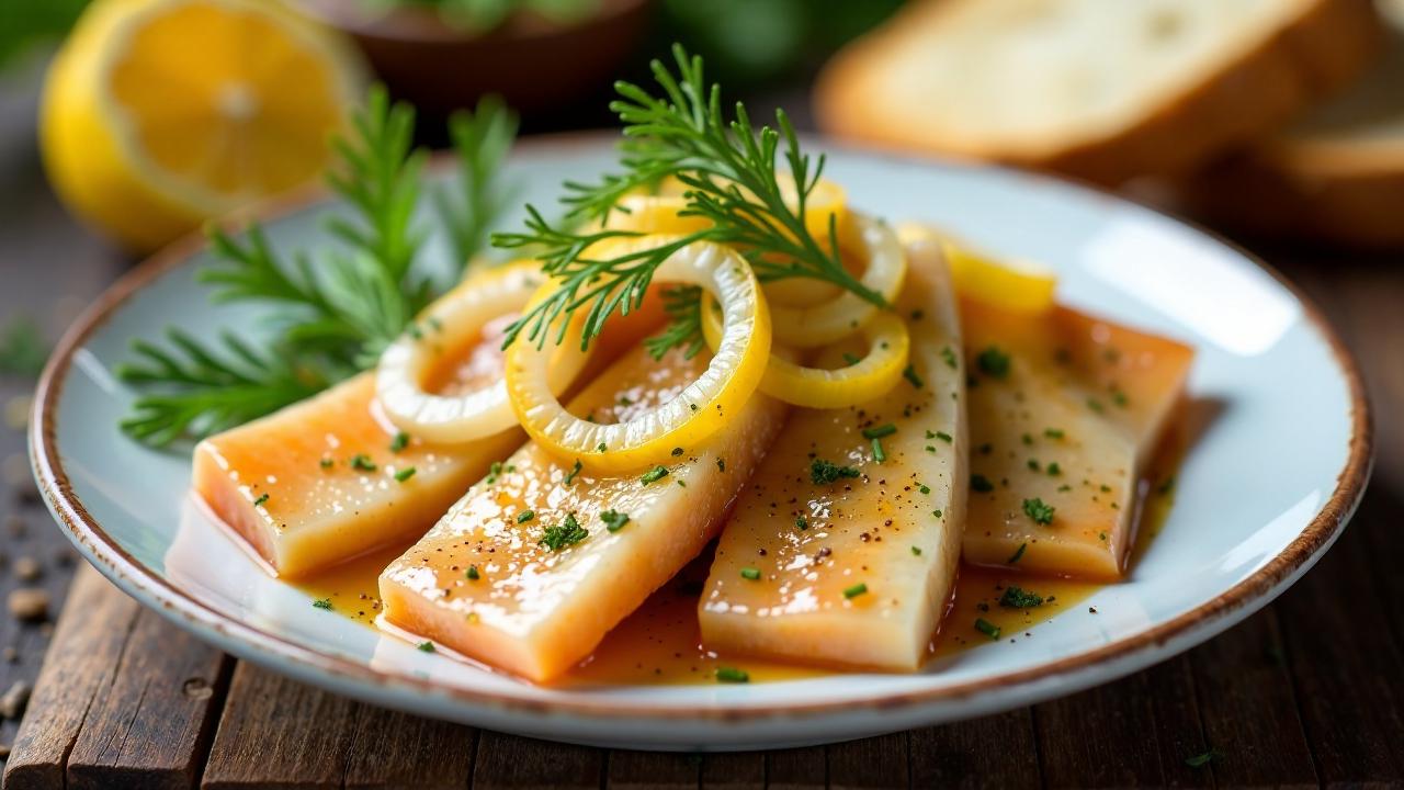 Eingelegter Hering mit Dill und Zwiebeln