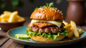 Eisbein-Burger mit Sauerkraut