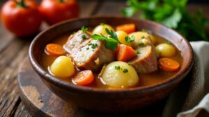 Eisbeinsuppe mit Sauerkraut