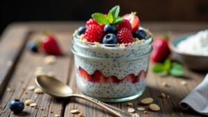 Eiweißreiches Chia-Pudding