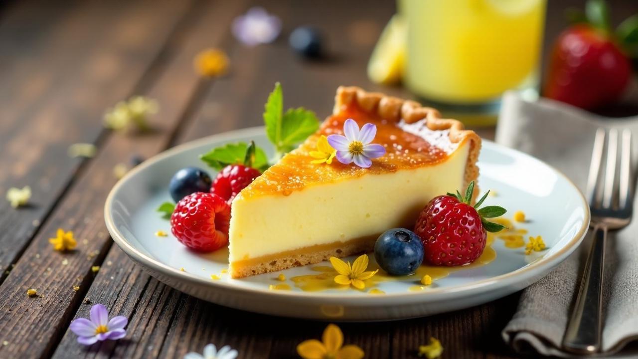 Elderflower Custard Tart - Holunderblüten-Vanille-Törtchen