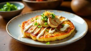 Enoki-Pilz Okonomiyaki