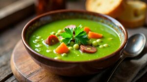 Erbsensuppe mit Wursteinlage