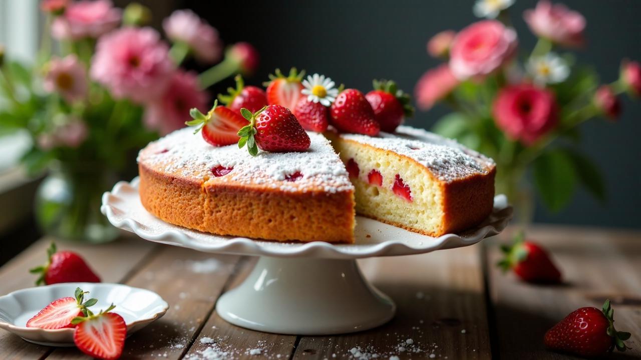 Erdbeer-Holunderblüten-Kuchen