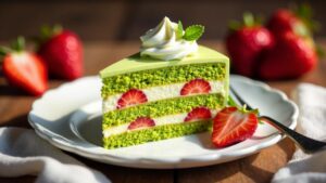 Erdbeer-Matcha-Torte