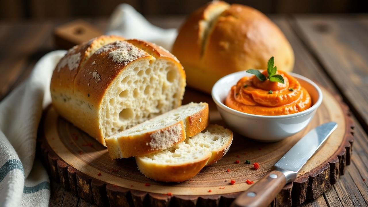 Erdgemachtes Brot mit Paprika-Butter