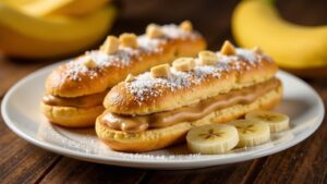 Erdnussbutter-Bananen-Eclairs