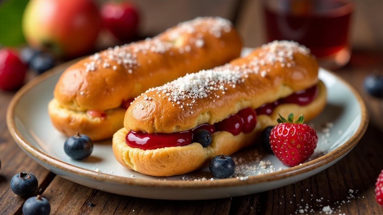 Erdnussbutter-Eclairs mit Geleefüllung