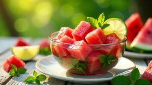 Erfrischende Kokos Wassermelone