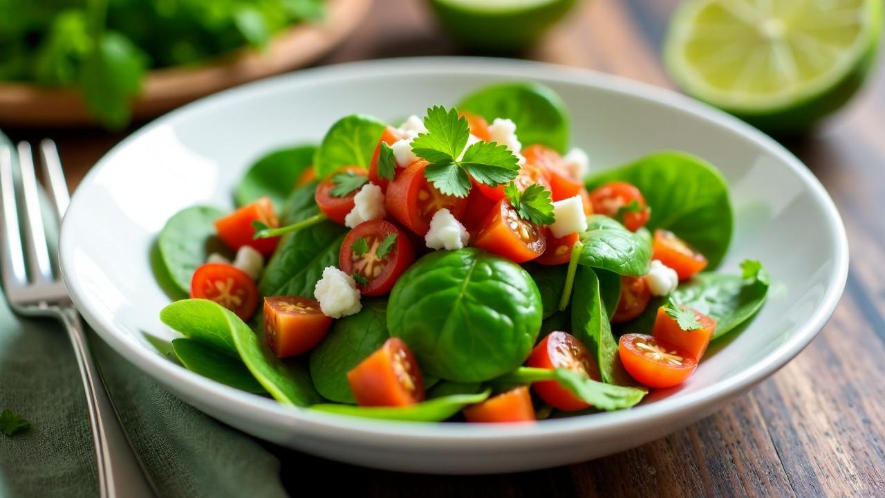 Espinacas a la Mexicana (mexikanischer Spinatsalat)