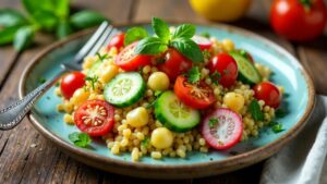 Farro-Salat mit Wildkräutern