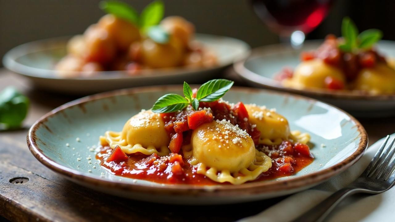 Farsulieni con salsa di cinghiale - Ravioli mit Wildschweinsauce