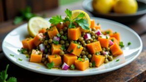 Fermentierter Kumara und Linsen-Salat