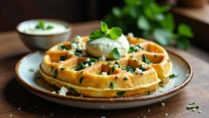 Feta-Spinat-Waffeln