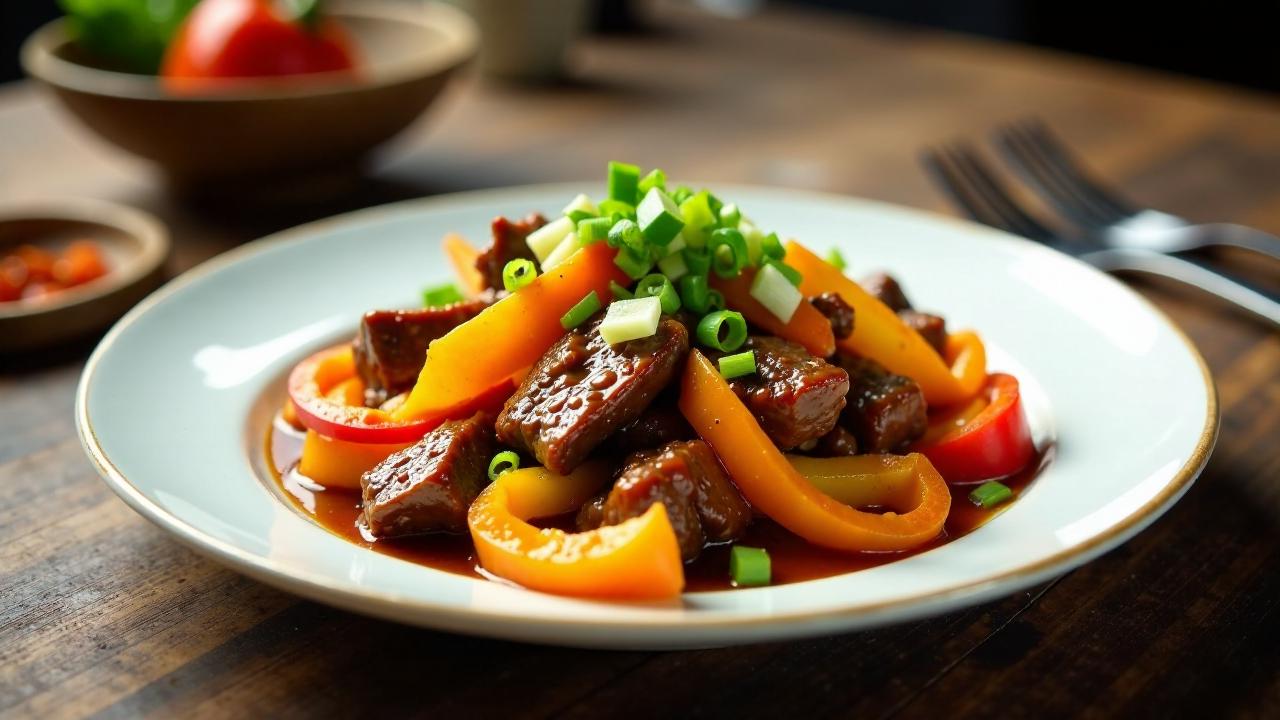 Feuerwok mit Szechuan-Pfeffer und Rindfleisch