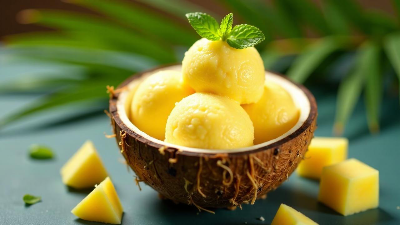 Fijianisches Ananas-Kokos-Sorbet