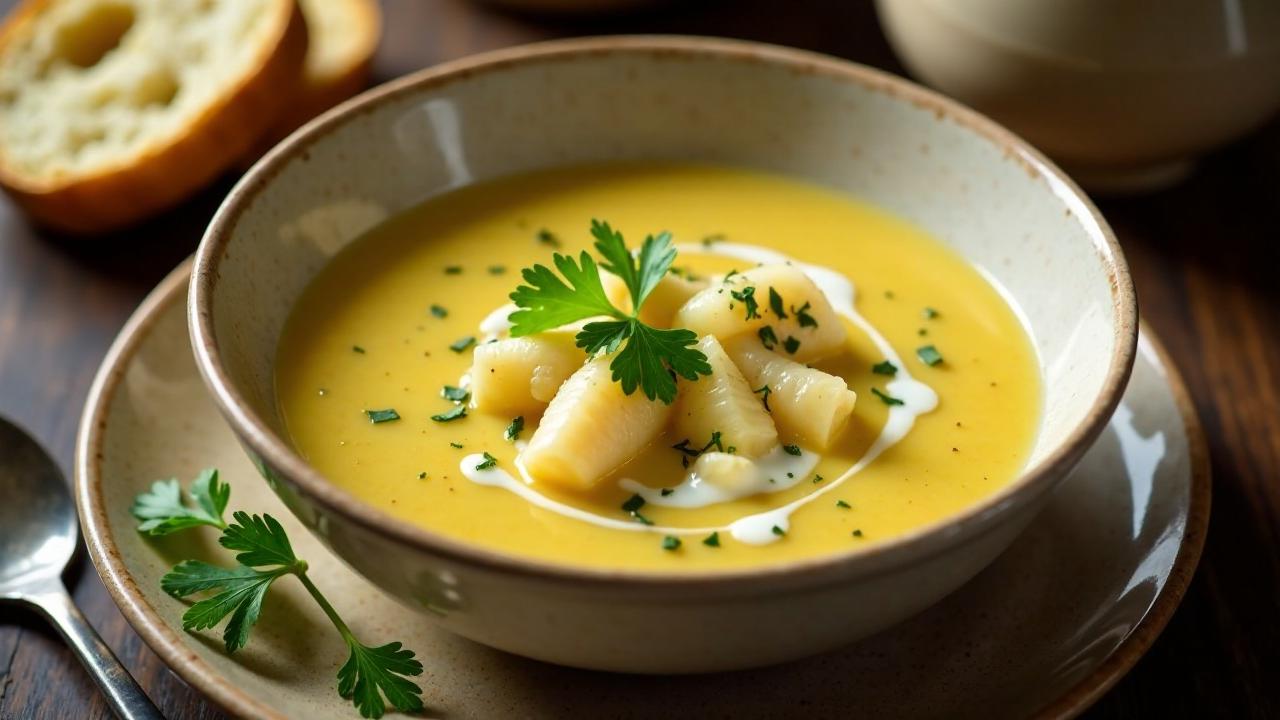 Finkenwerder Blumenkohlsuppe mit Fisch