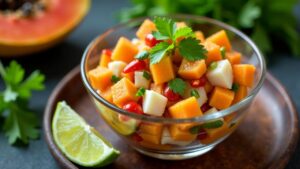 Fisch-Ceviche mit Papaya und Chili