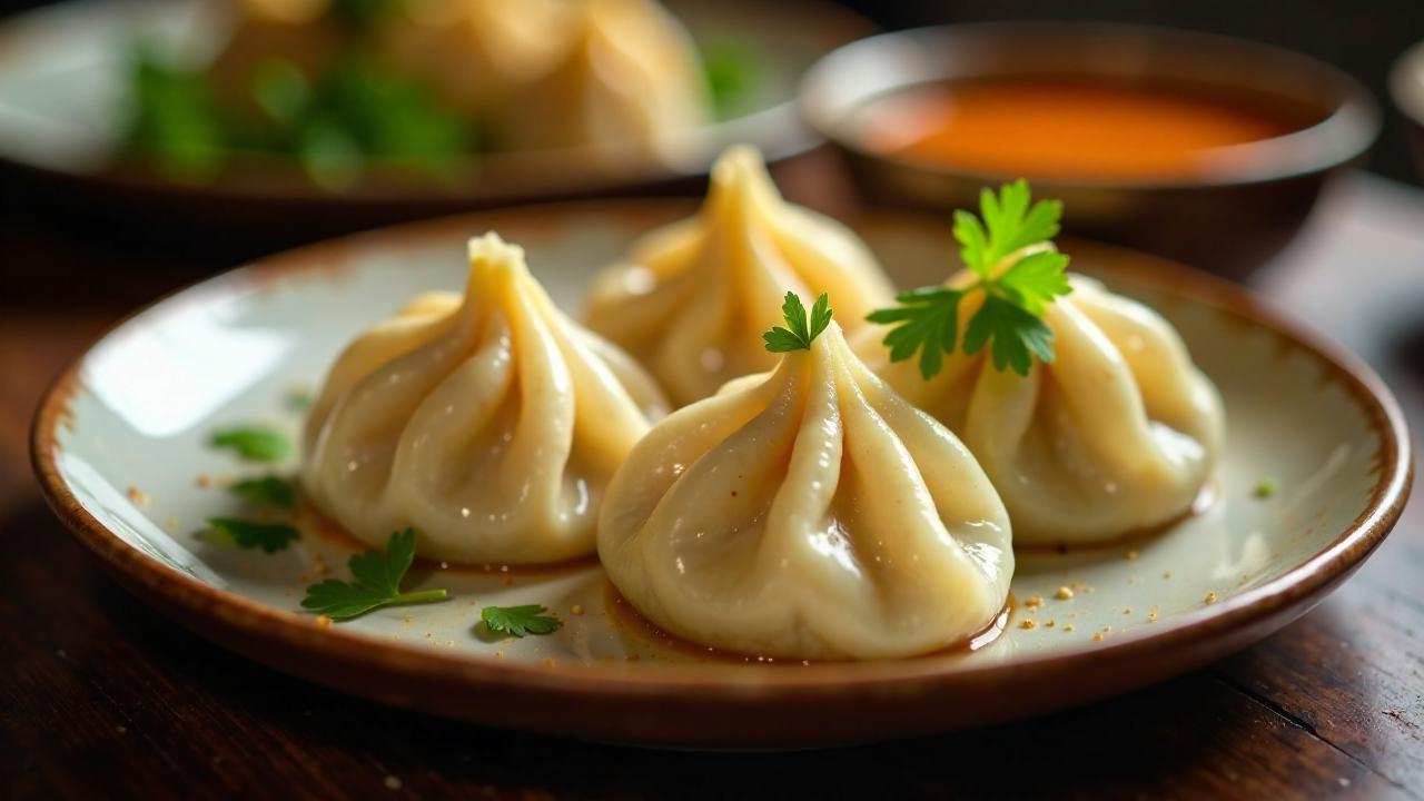 Fisch-Momos mit Ingwer und Knoblauch