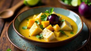 Fisch-Taro-Curry mit Mangostan